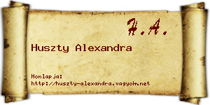 Huszty Alexandra névjegykártya